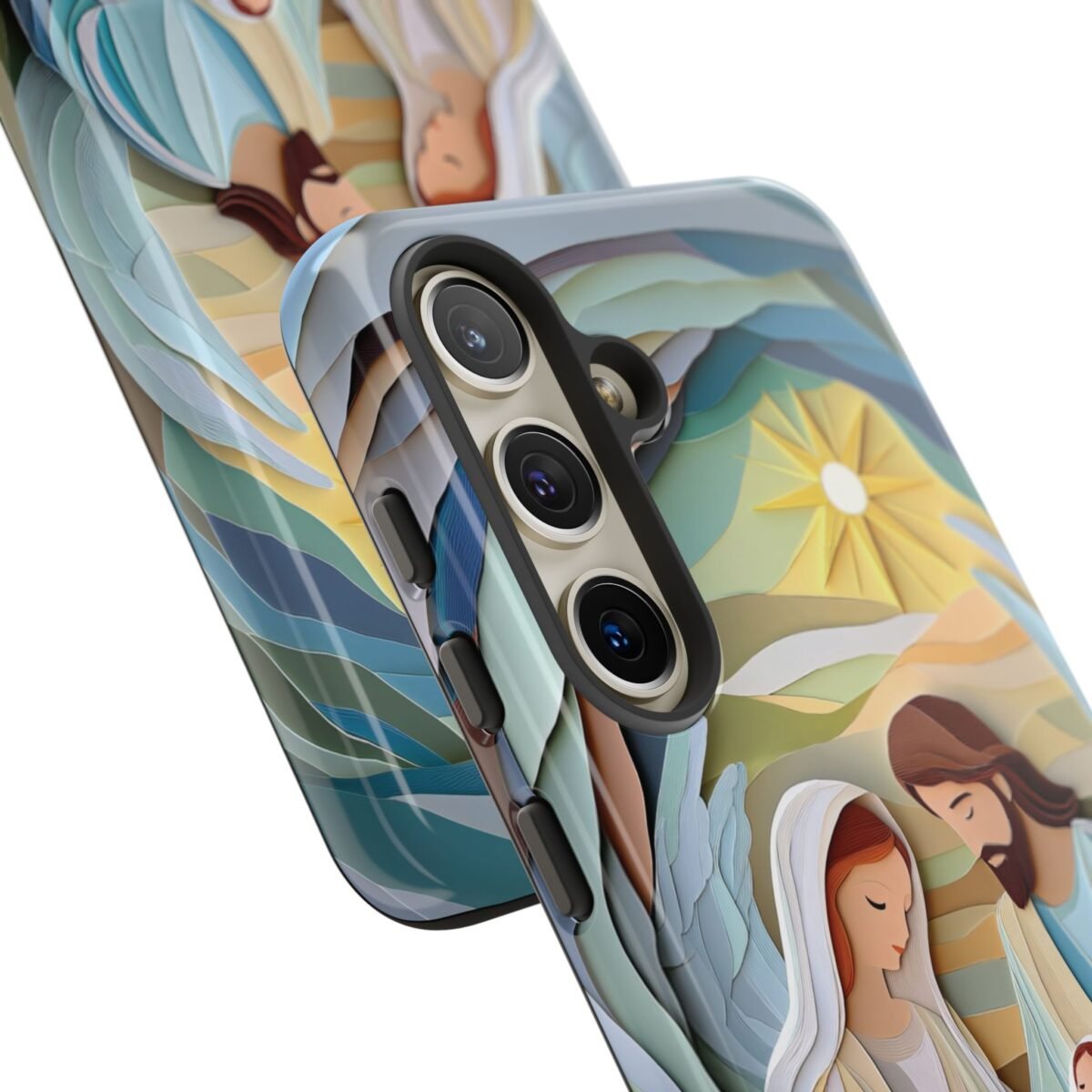 Nativity Phone Case Christian Phone Case Paper Cut 3D Effect Christmas Phone Casing iPhone Samsung Galaxy Google Pixel Faith Phone Cover