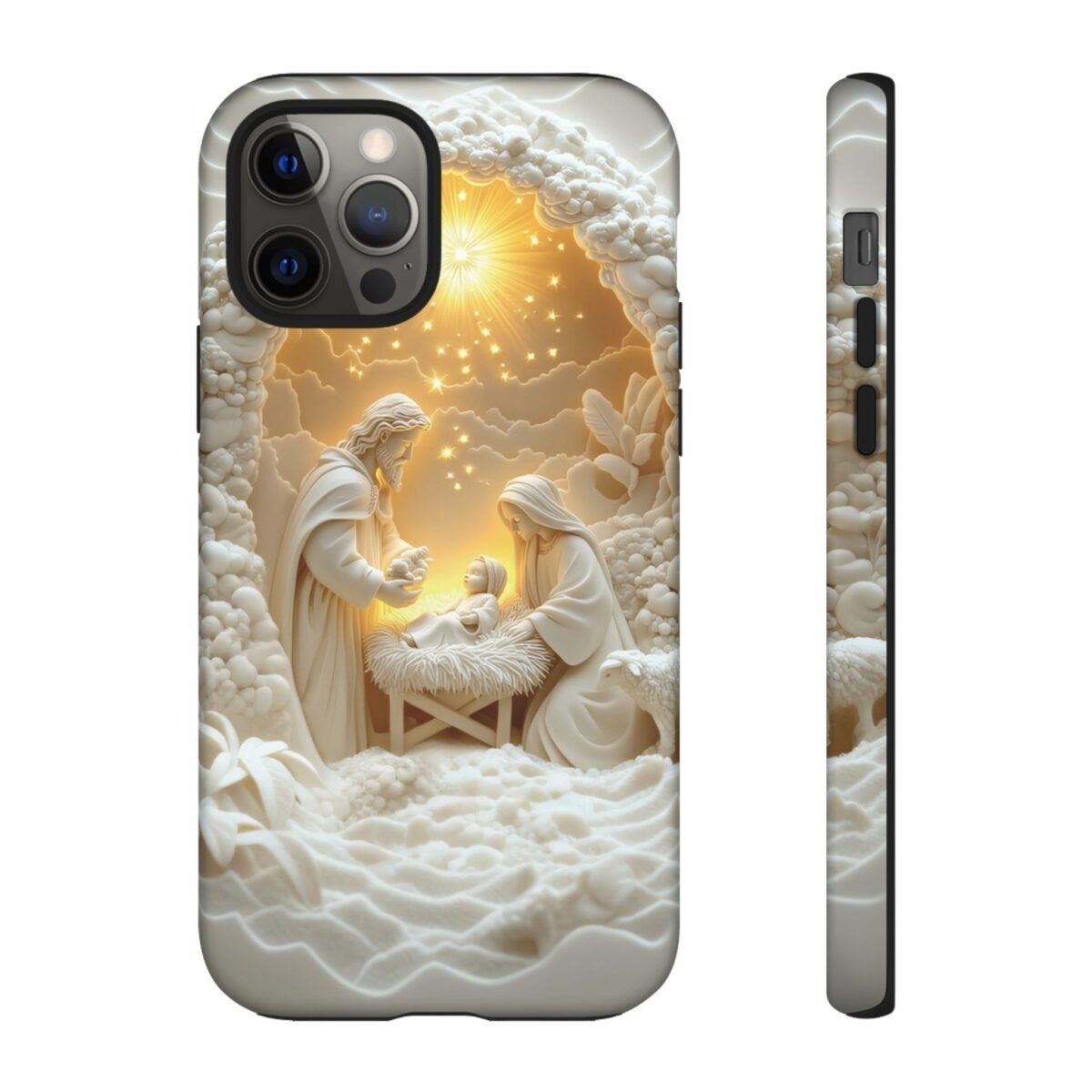 Nativity Phone Case Christian Phone Case 3D Effect Christmas Phone Casing iPhone Samsung Galaxy Google Pixel Faith Jesus Mary Joseph Case