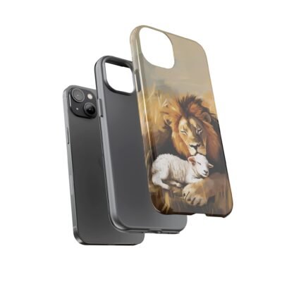 Lion and the Lamb Christian Phone Case iPhone Samsung Galaxy Google Pixel Faith in Jesus God Phone Cover Christian Inspired Gift Phone Case