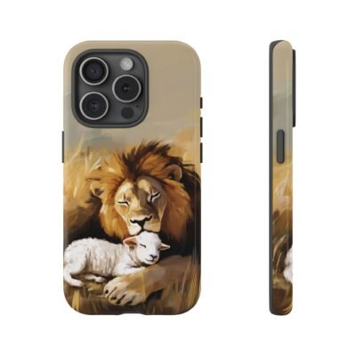 Lion and the Lamb Christian Phone Case iPhone Samsung Galaxy Google Pixel Faith in Jesus God Phone Cover Christian Inspired Gift Phone Case
