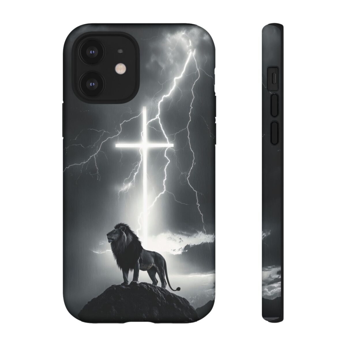 Lion and the Cross Christian Phone Case iPhone Samsung Galaxy Google Pixel Faith in Jesus God Phone Cover Christian Inspired Gift Phone Case