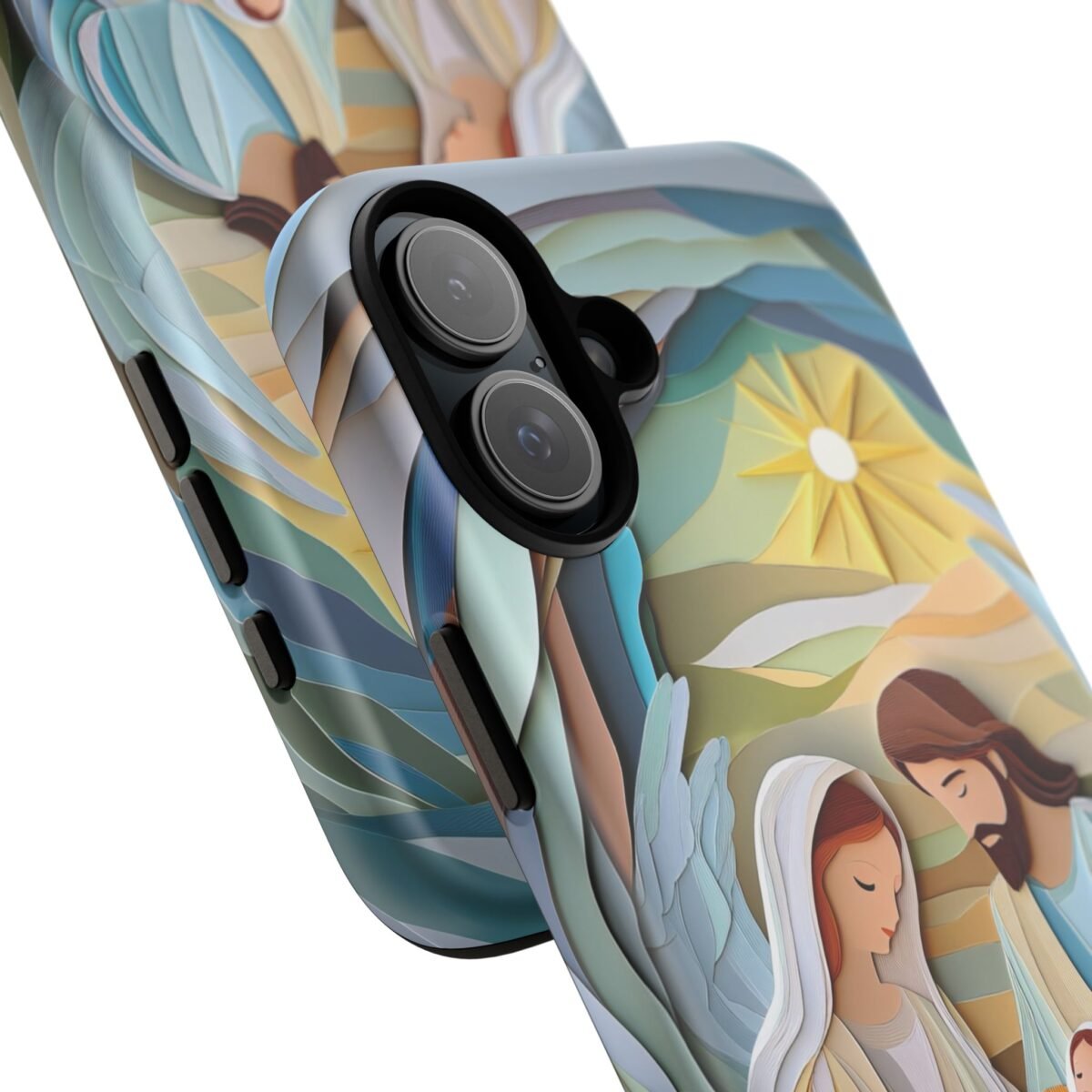 Nativity Phone Case Christian Phone Case Paper Cut 3D Effect Christmas Phone Casing iPhone Samsung Galaxy Google Pixel Faith Phone Cover
