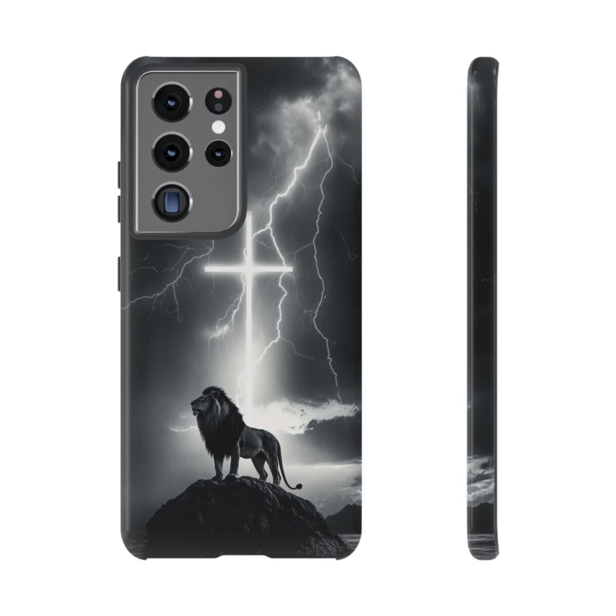 Lion and the Cross Christian Phone Case iPhone Samsung Galaxy Google Pixel Faith in Jesus God Phone Cover Christian Inspired Gift Phone Case