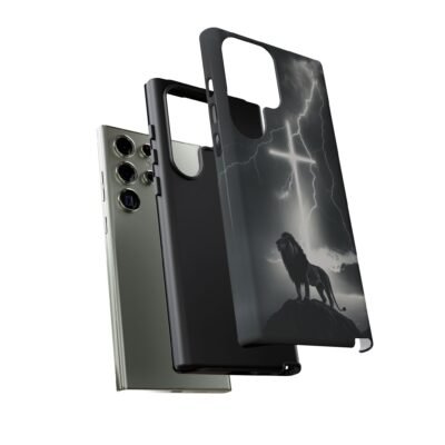 Lion and the Cross Christian Phone Case iPhone Samsung Galaxy Google Pixel Faith in Jesus God Phone Cover Christian Inspired Gift Phone Case