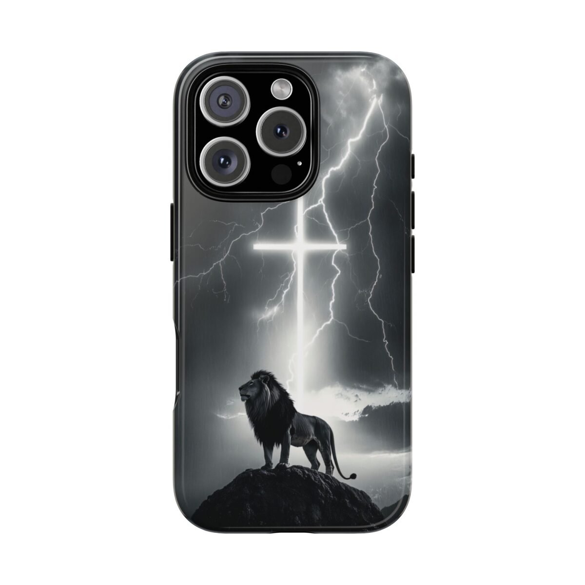 Lion and the Cross Christian Phone Case iPhone Samsung Galaxy Google Pixel Faith in Jesus God Phone Cover Christian Inspired Gift Phone Case