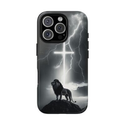 Lion and the Cross Christian Phone Case iPhone Samsung Galaxy Google Pixel Faith in Jesus God Phone Cover Christian Inspired Gift Phone Case