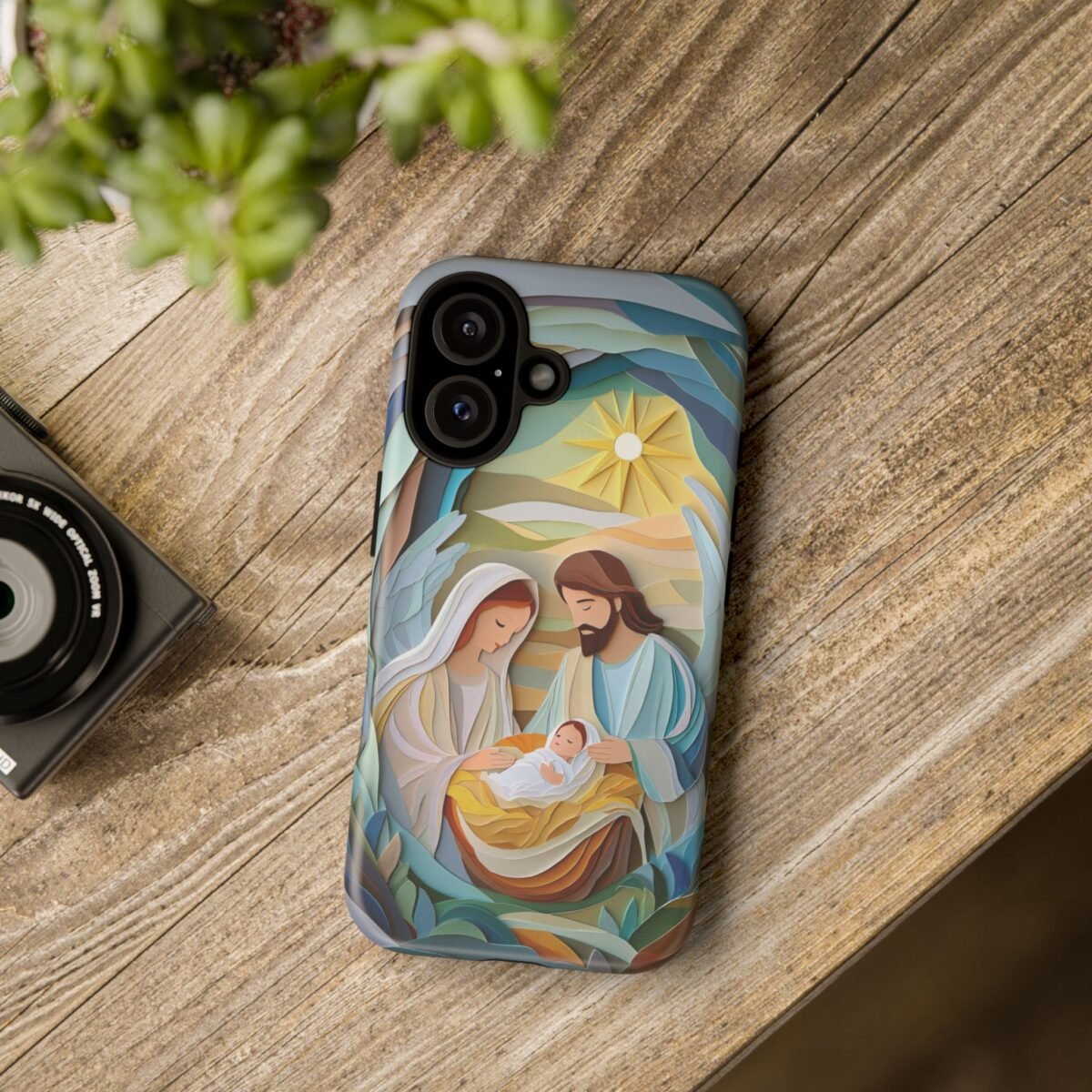 Nativity Phone Case Christian Phone Case Paper Cut 3D Effect Christmas Phone Casing iPhone Samsung Galaxy Google Pixel Faith Phone Cover
