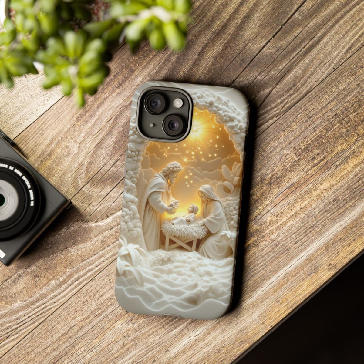 Nativity Phone Case Christian Phone Case 3D Effect Christmas Phone Casing iPhone Samsung Galaxy Google Pixel Faith Jesus Mary Joseph Case