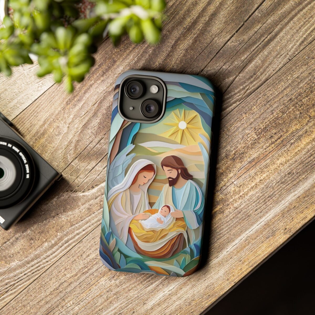 Nativity Phone Case Christian Phone Case Paper Cut 3D Effect Christmas Phone Casing iPhone Samsung Galaxy Google Pixel Faith Phone Cover