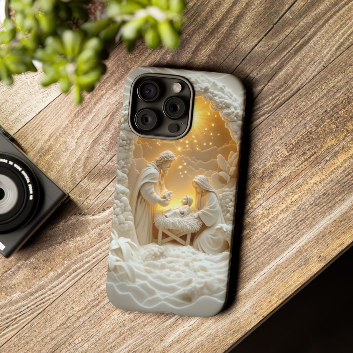 Nativity Phone Case Christian Phone Case 3D Effect Christmas Phone Casing iPhone Samsung Galaxy Google Pixel Faith Jesus Mary Joseph Case