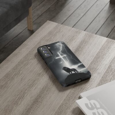 Lion and the Cross Christian Phone Case iPhone Samsung Galaxy Google Pixel Faith in Jesus God Phone Cover Christian Inspired Gift Phone Case