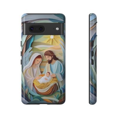 Nativity Phone Case Christian Phone Case Paper Cut 3D Effect Christmas Phone Casing iPhone Samsung Galaxy Google Pixel Faith Phone Cover