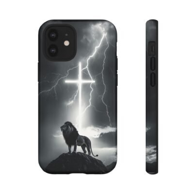 Lion and the Cross Christian Phone Case iPhone Samsung Galaxy Google Pixel Faith in Jesus God Phone Cover Christian Inspired Gift Phone Case