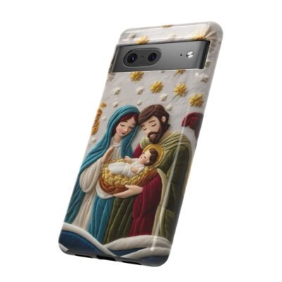 Nativity Embroidered Effect Phone Case Christmas Phone Casing iPhone Samsung Galaxy Google Pixel Phone Cover Faith Jesus Mary and Joseph