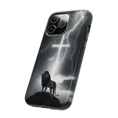 Lion and the Cross Christian Phone Case iPhone Samsung Galaxy Google Pixel Faith in Jesus God Phone Cover Christian Inspired Gift Phone Case