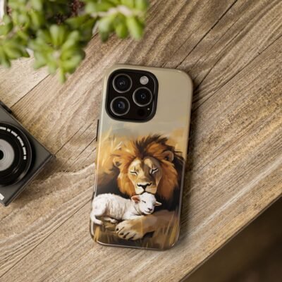 Lion and the Lamb Christian Phone Case iPhone Samsung Galaxy Google Pixel Faith in Jesus God Phone Cover Christian Inspired Gift Phone Case
