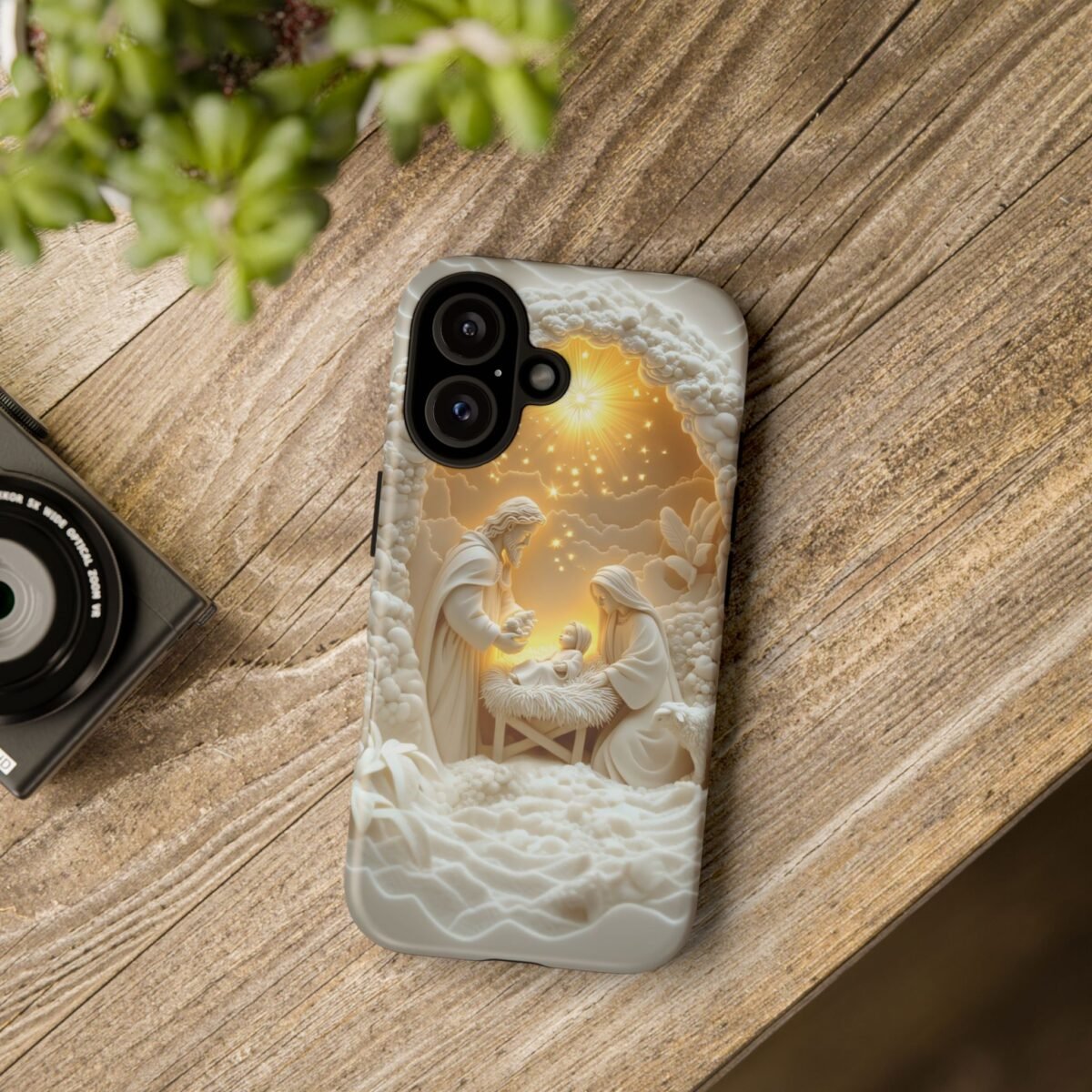 Nativity Phone Case Christian Phone Case 3D Effect Christmas Phone Casing iPhone Samsung Galaxy Google Pixel Faith Jesus Mary Joseph Case