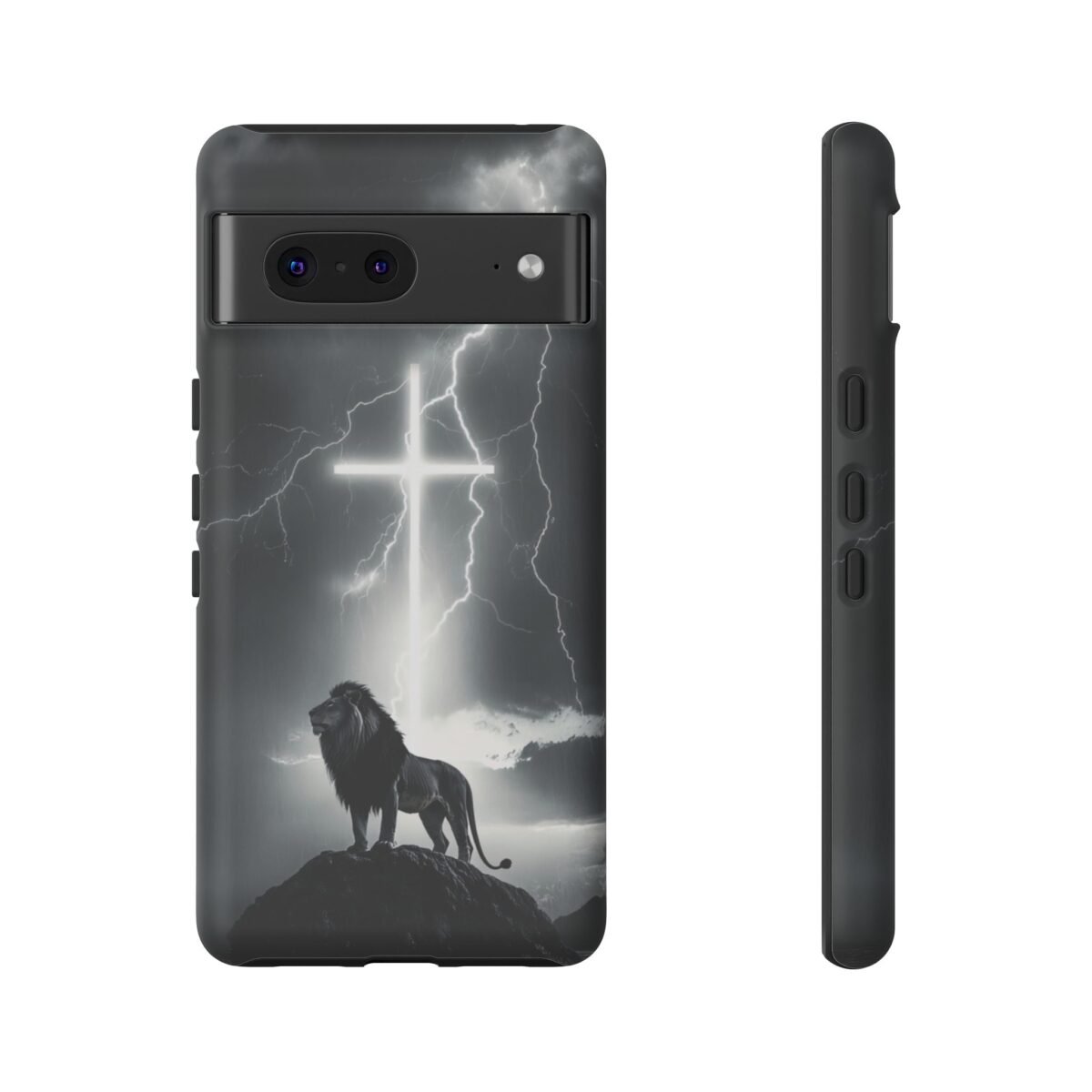Lion and the Cross Christian Phone Case iPhone Samsung Galaxy Google Pixel Faith in Jesus God Phone Cover Christian Inspired Gift Phone Case