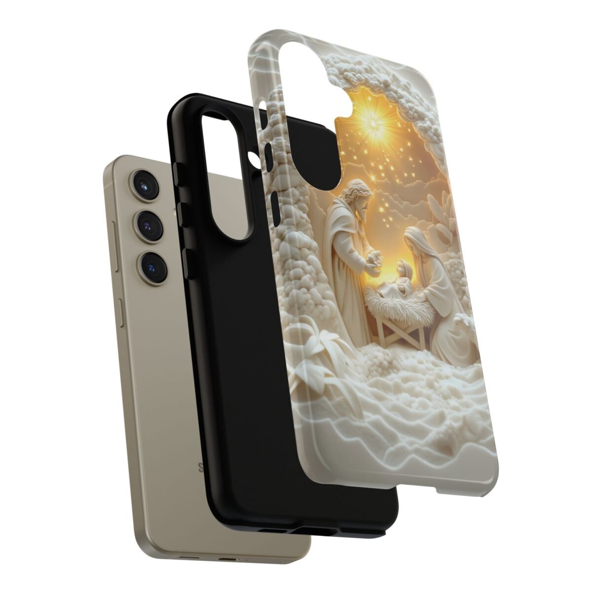 Nativity Phone Case Christian Phone Case 3D Effect Christmas Phone Casing iPhone Samsung Galaxy Google Pixel Faith Jesus Mary Joseph Case