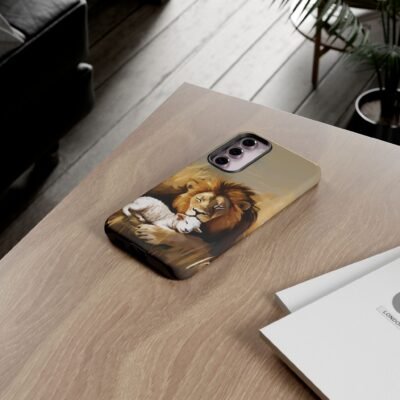 Lion and the Lamb Christian Phone Case iPhone Samsung Galaxy Google Pixel Faith in Jesus God Phone Cover Christian Inspired Gift Phone Case