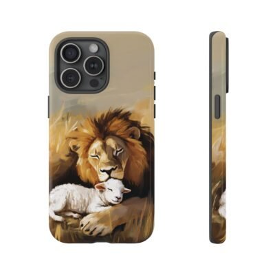Copy of Lion and the Lamb Christian Phone Case iPhone Samsung Galaxy Google Pixel Faith in Jesus God Phone Cover Christian Inspired Gift Phone Case