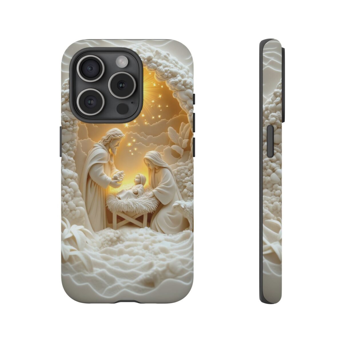 Nativity Phone Case Christian Phone Case 3D Effect Christmas Phone Casing iPhone Samsung Galaxy Google Pixel Faith Jesus Mary Joseph Case