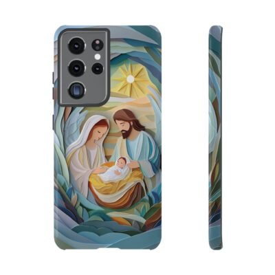 Nativity Phone Case Christian Phone Case Paper Cut 3D Effect Christmas Phone Casing iPhone Samsung Galaxy Google Pixel Faith Phone Cover