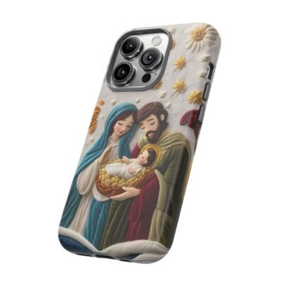 Nativity Embroidered Effect Phone Case Christmas Phone Casing iPhone Samsung Galaxy Google Pixel Phone Cover Faith Jesus Mary and Joseph