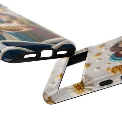 Nativity Embroidered Effect Phone Case Christmas Phone Casing iPhone Samsung Galaxy Google Pixel Phone Cover Faith Jesus Mary and Joseph