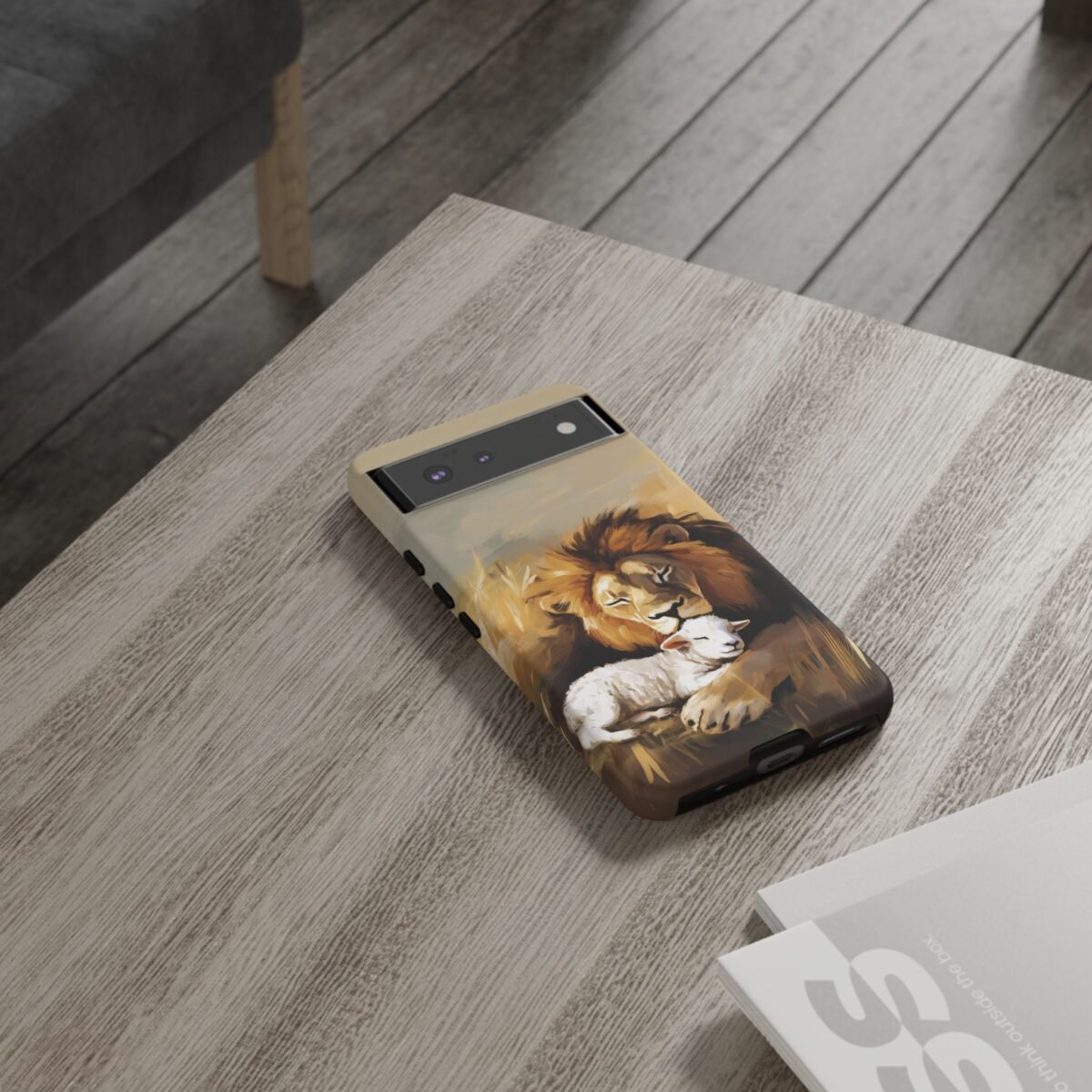Lion and the Lamb Christian Phone Case iPhone Samsung Galaxy Google Pixel Faith in Jesus God Phone Cover Christian Inspired Gift Phone Case