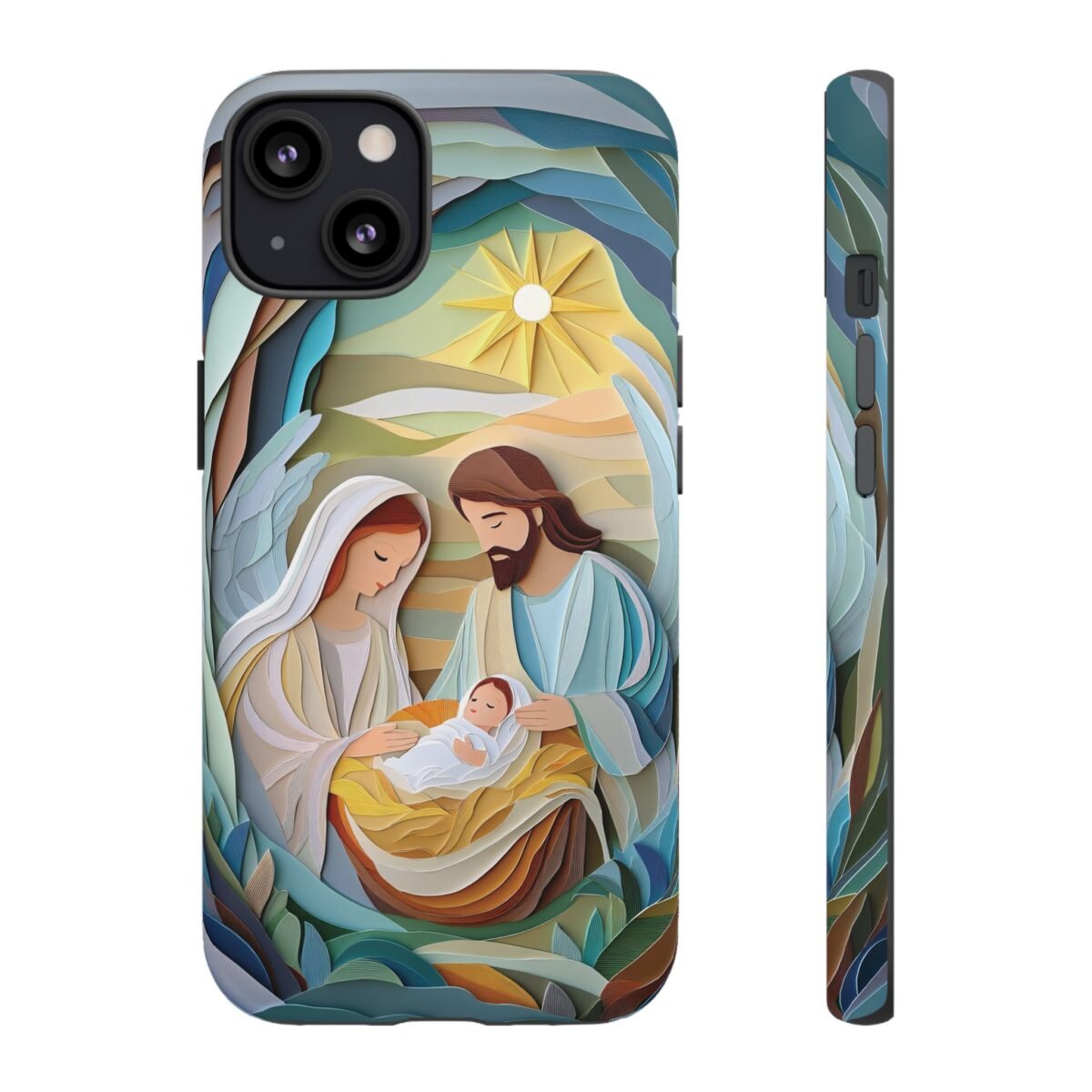 Nativity Phone Case Christian Phone Case Paper Cut 3D Effect Christmas Phone Casing iPhone Samsung Galaxy Google Pixel Faith Phone Cover