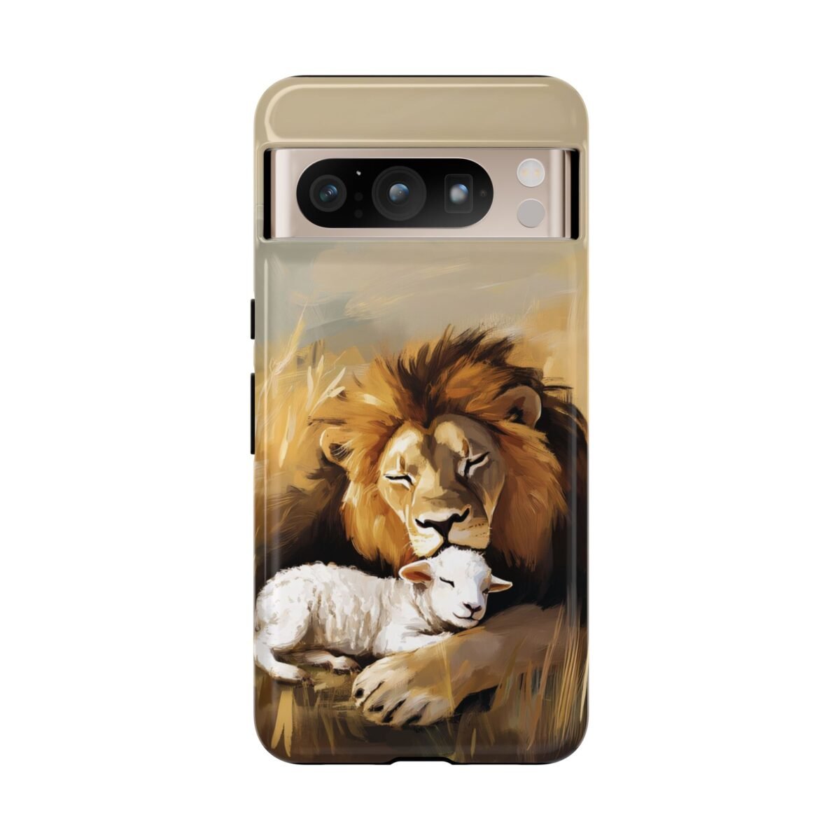 Lion and the Lamb Christian Phone Case iPhone Samsung Galaxy Google Pixel Faith in Jesus God Phone Cover Christian Inspired Gift Phone Case