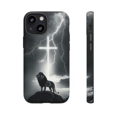 Lion and the Cross Christian Phone Case iPhone Samsung Galaxy Google Pixel Faith in Jesus God Phone Cover Christian Inspired Gift Phone Case