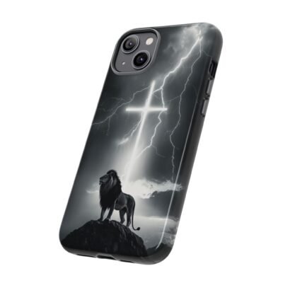 Lion and the Cross Christian Phone Case iPhone Samsung Galaxy Google Pixel Faith in Jesus God Phone Cover Christian Inspired Gift Phone Case