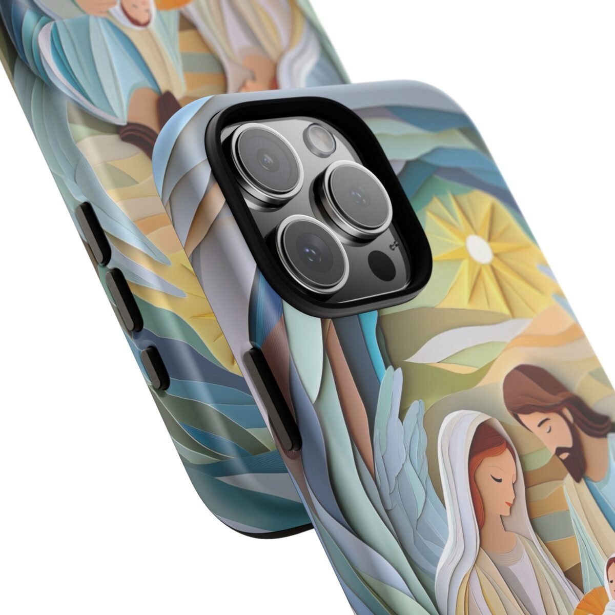 Nativity Phone Case Christian Phone Case Paper Cut 3D Effect Christmas Phone Casing iPhone Samsung Galaxy Google Pixel Faith Phone Cover