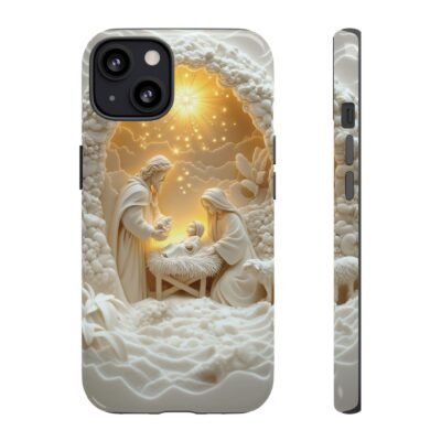 Nativity Phone Case Christian Phone Case 3D Effect Christmas Phone Casing iPhone Samsung Galaxy Google Pixel Faith Jesus Mary Joseph Case