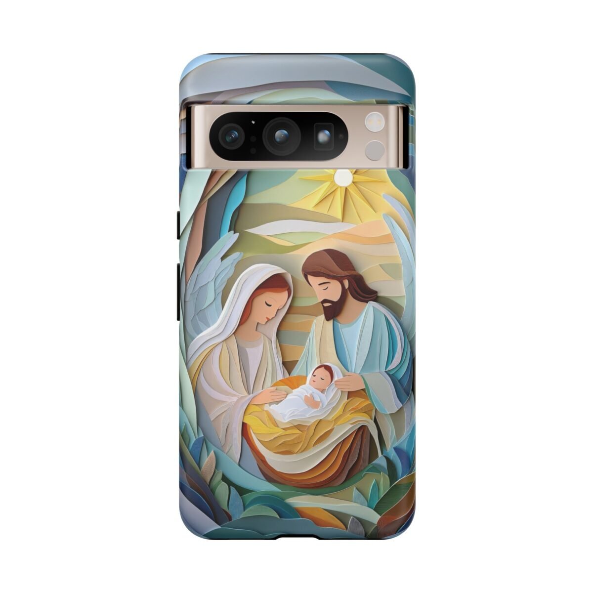 Nativity Phone Case Christian Phone Case Paper Cut 3D Effect Christmas Phone Casing iPhone Samsung Galaxy Google Pixel Faith Phone Cover