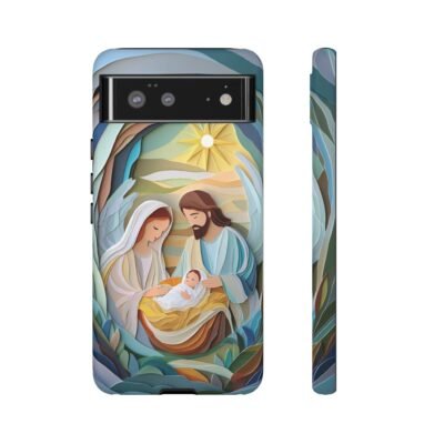 Nativity Phone Case Christian Phone Case Paper Cut 3D Effect Christmas Phone Casing iPhone Samsung Galaxy Google Pixel Faith Phone Cover
