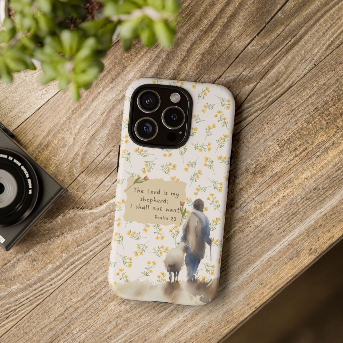 Christian Verse Phone Case The Lord is my Shepherd Psalm 23 Phone Case iPhone 16 15 14 13 12 Pro Max Samsung S24 S23 S22 S21 Plus Ultra