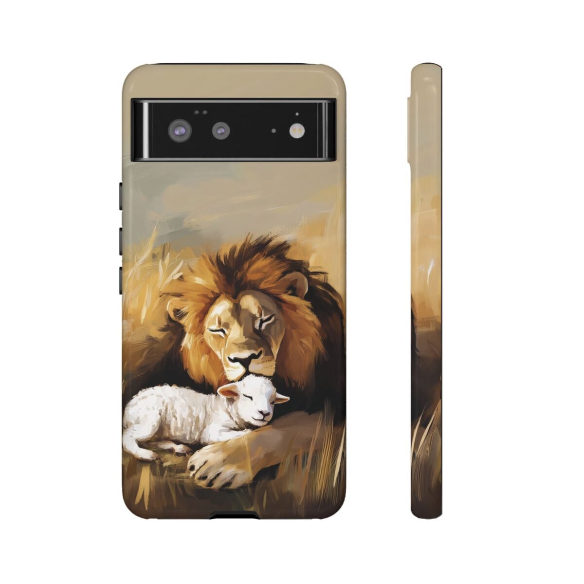 Lion and the Lamb Christian Phone Case iPhone Samsung Galaxy Google Pixel Faith in Jesus God Phone Cover Christian Inspired Gift Phone Case