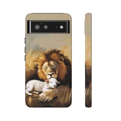 Lion and the Lamb Christian Phone Case iPhone Samsung Galaxy Google Pixel Faith in Jesus God Phone Cover Christian Inspired Gift Phone Case