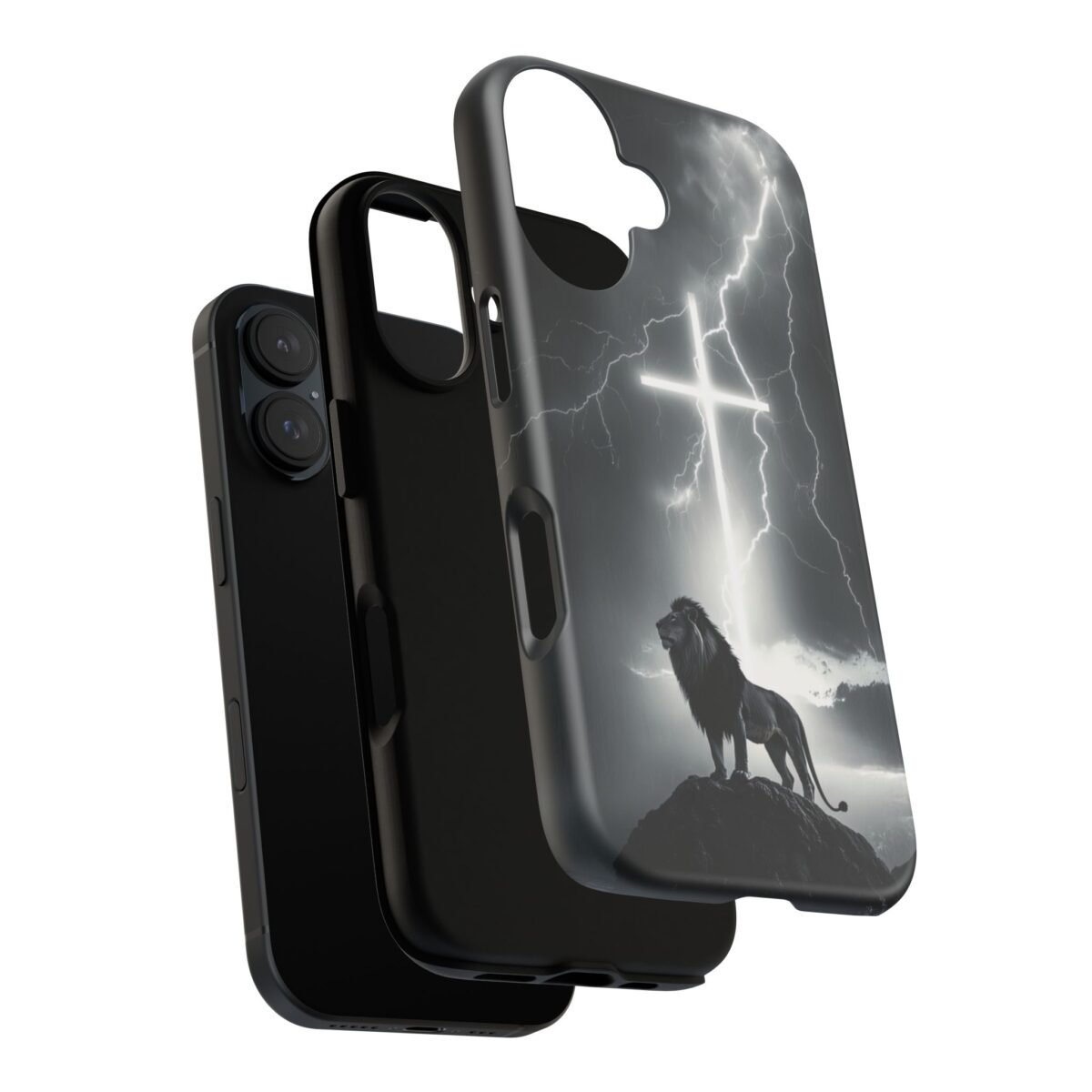 Lion and the Cross Christian Phone Case iPhone Samsung Galaxy Google Pixel Faith in Jesus God Phone Cover Christian Inspired Gift Phone Case