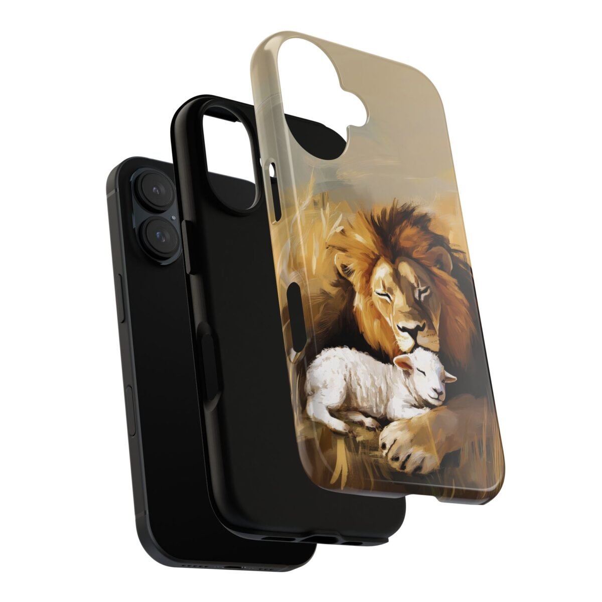 Lion and the Lamb Christian Phone Case iPhone Samsung Galaxy Google Pixel Faith in Jesus God Phone Cover Christian Inspired Gift Phone Case