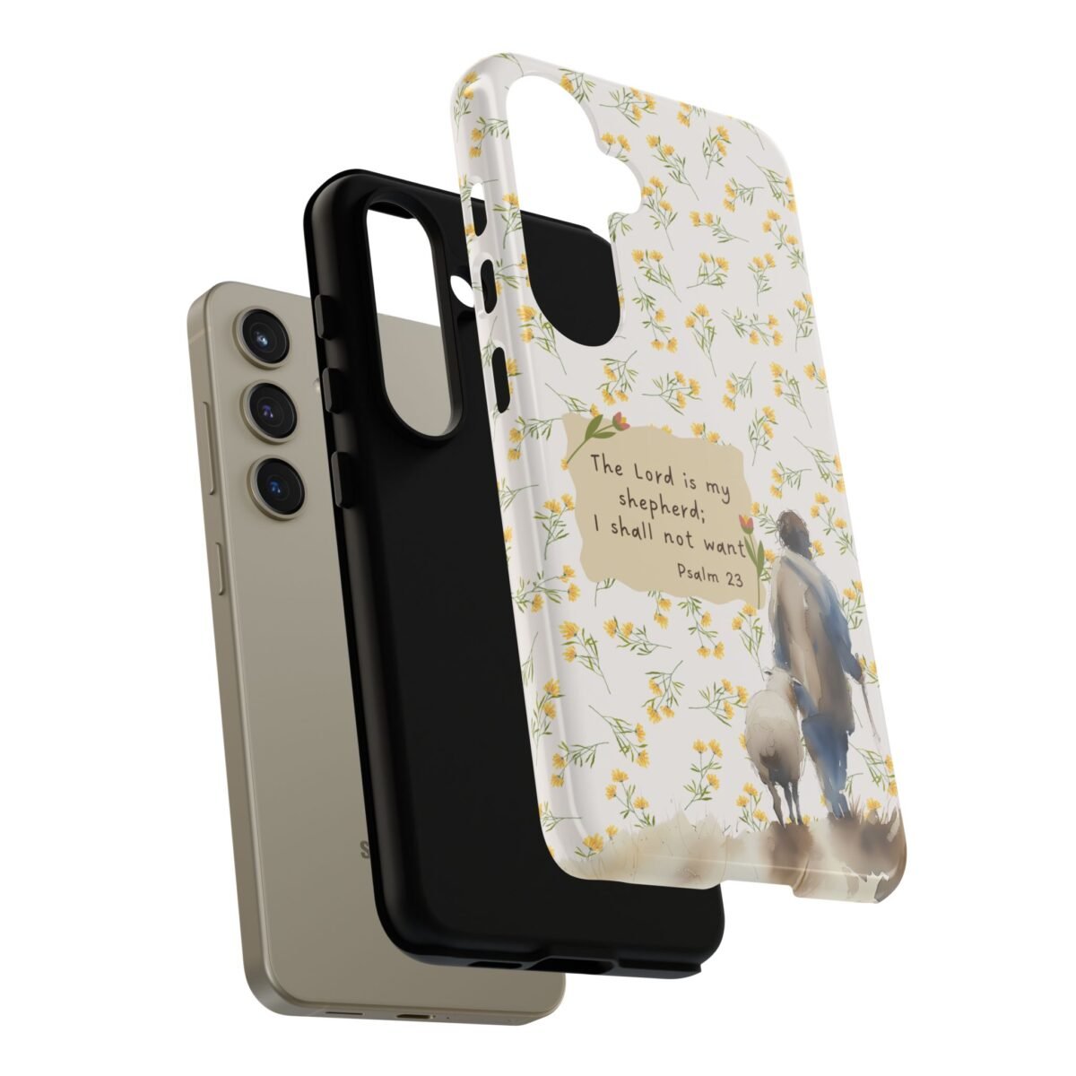 Christian Verse Phone Case The Lord is my Shepherd Psalm 23 Phone Case iPhone 16 15 14 13 12 Pro Max Samsung S24 S23 S22 S21 Plus Ultra