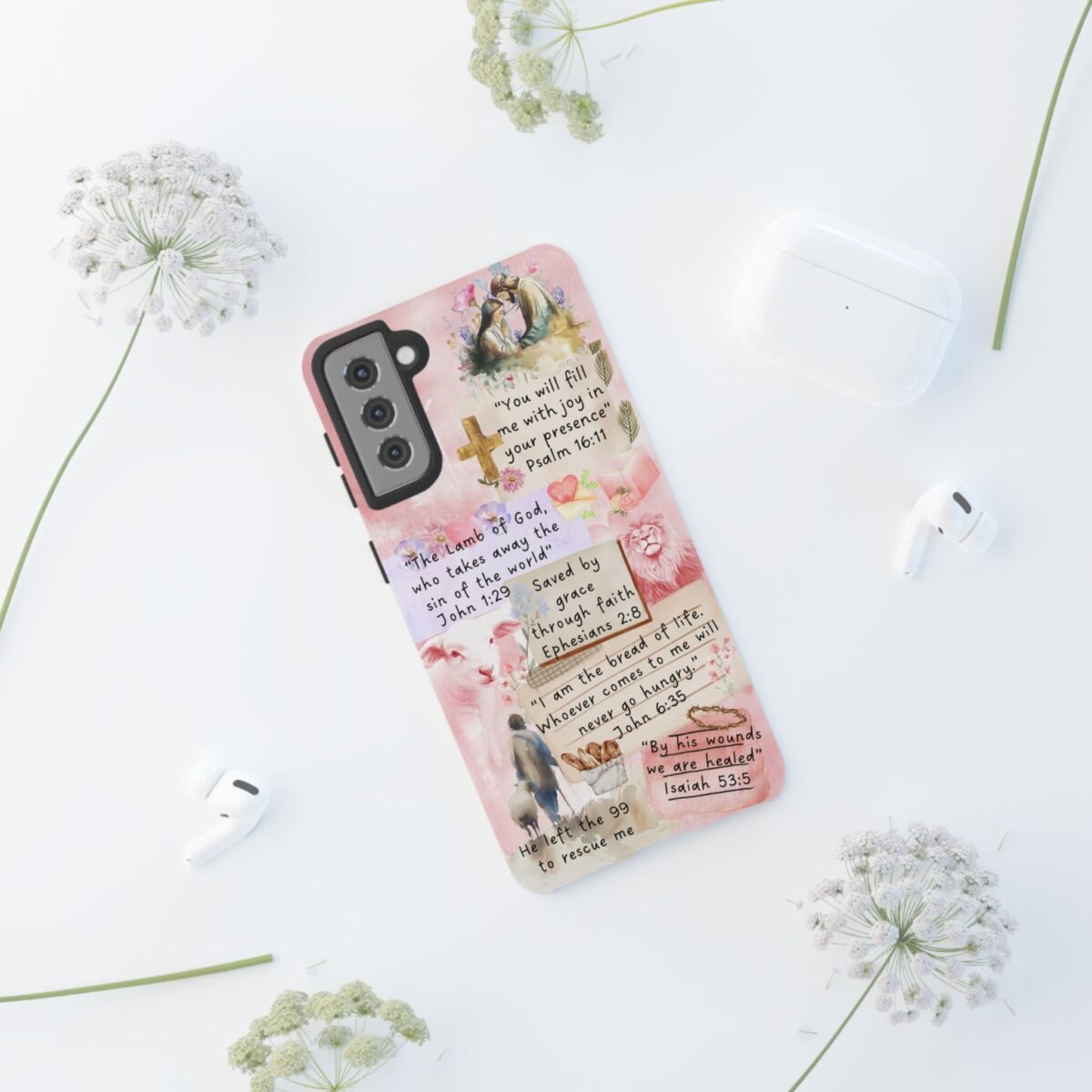 Christian Bible Verse Phone Case Christian Collage Phone Case Faith Phone Casing iPhone Samsung Galaxy Google Pixel iPhone 16 Phone Cover