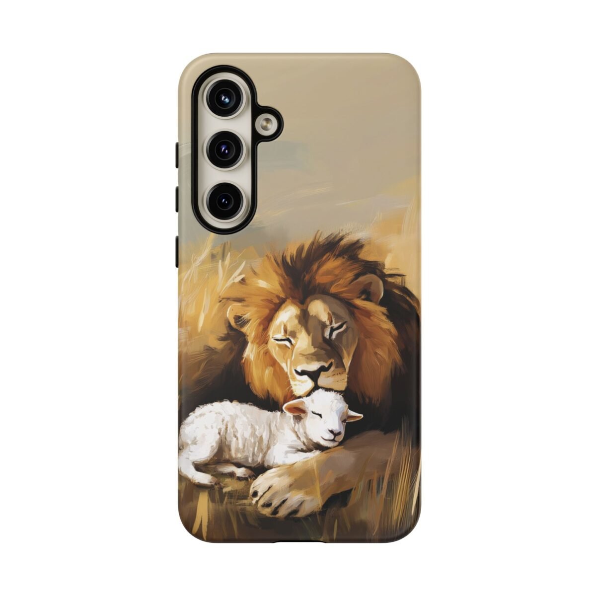 Lion and the Lamb Christian Phone Case iPhone Samsung Galaxy Google Pixel Faith in Jesus God Phone Cover Christian Inspired Gift Phone Case