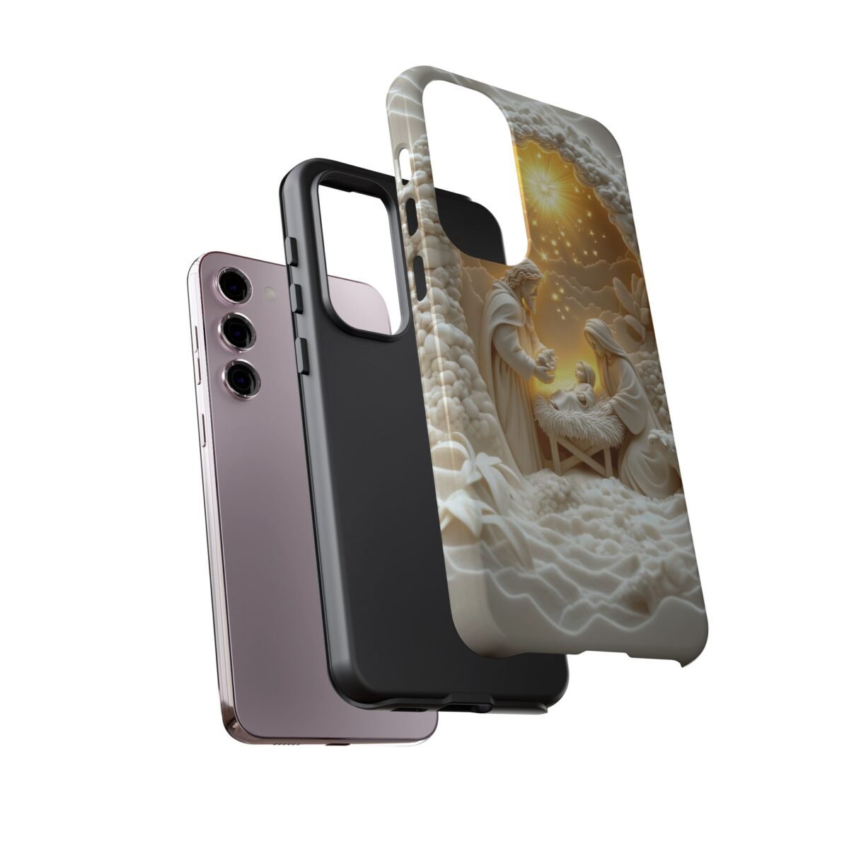 Nativity Phone Case Christian Phone Case 3D Effect Christmas Phone Casing iPhone Samsung Galaxy Google Pixel Faith Jesus Mary Joseph Case