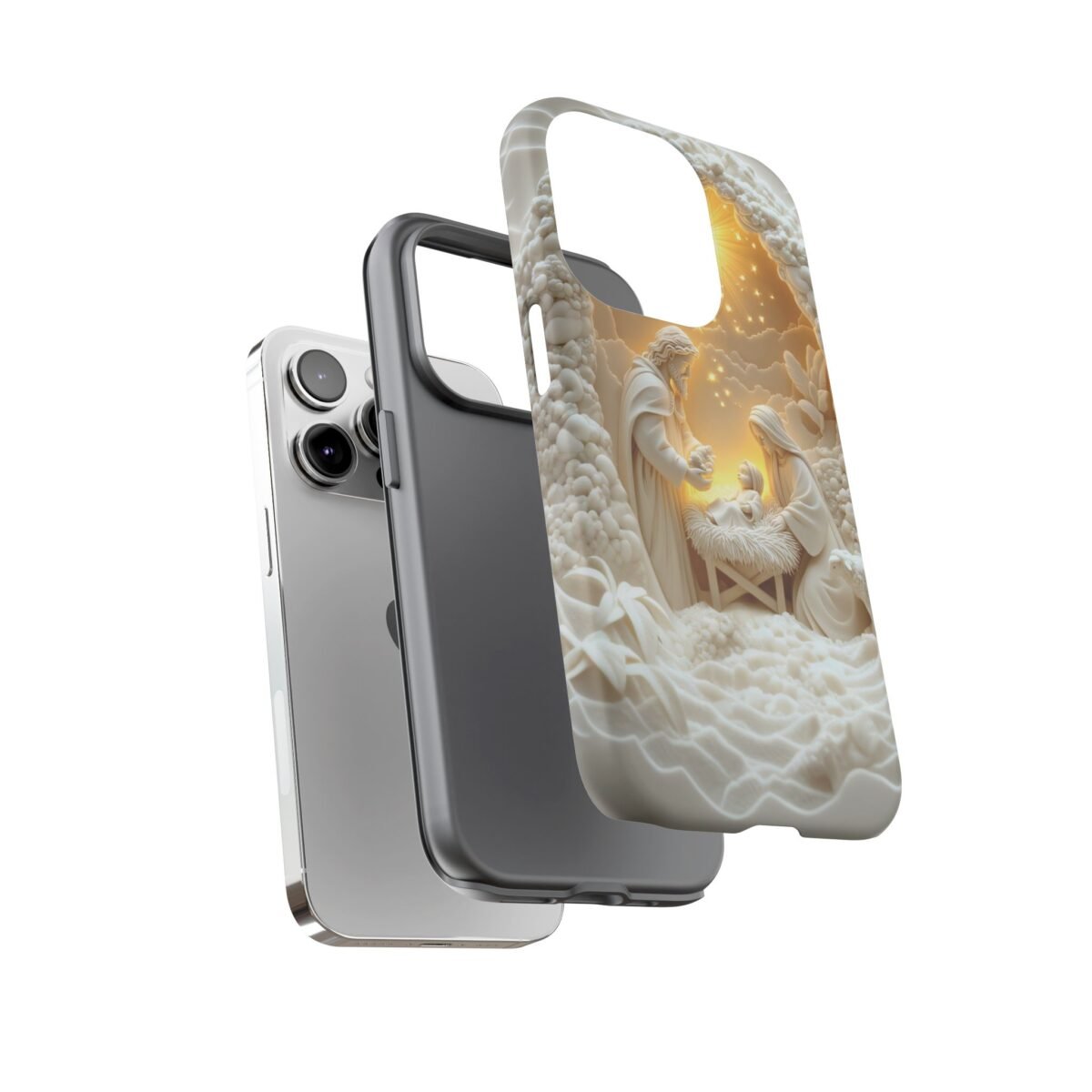 Nativity Phone Case Christian Phone Case 3D Effect Christmas Phone Casing iPhone Samsung Galaxy Google Pixel Faith Jesus Mary Joseph Case
