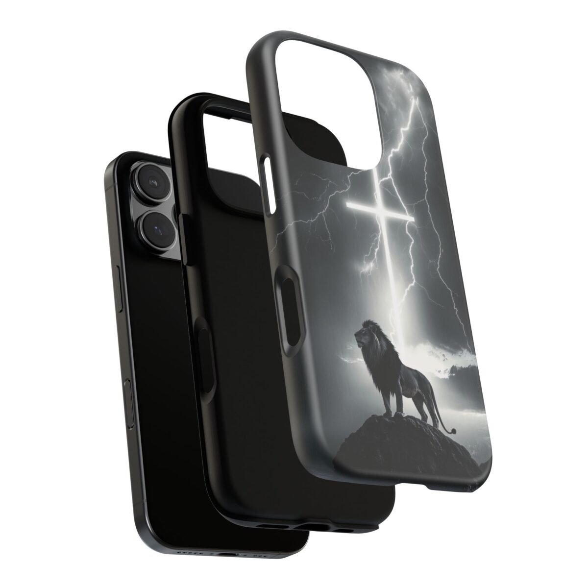 Lion and the Cross Christian Phone Case iPhone Samsung Galaxy Google Pixel Faith in Jesus God Phone Cover Christian Inspired Gift Phone Case