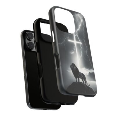 Lion and the Cross Christian Phone Case iPhone Samsung Galaxy Google Pixel Faith in Jesus God Phone Cover Christian Inspired Gift Phone Case